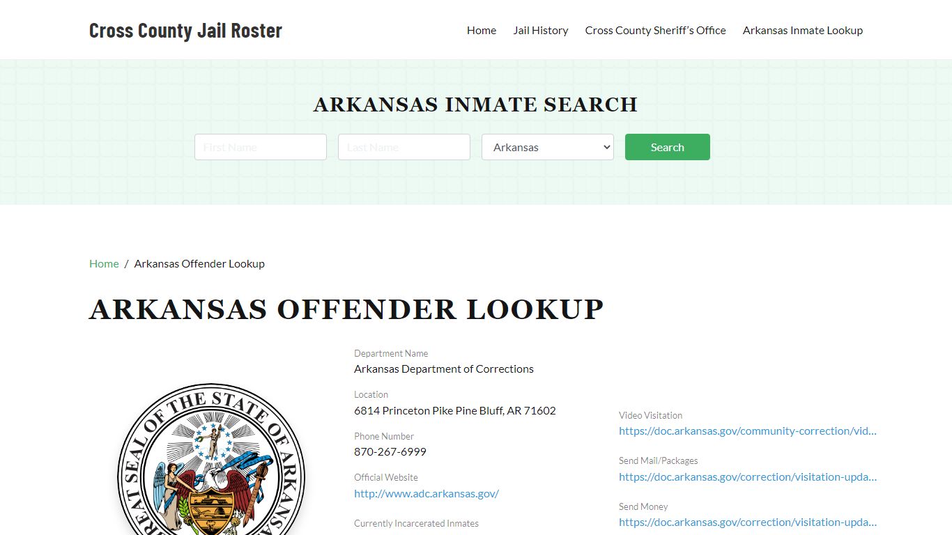 Arkansas Inmate Search, Jail Rosters